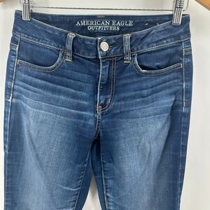 American Eagle Hi-Rise Jegging Jeans Womens 4 Short Blue Outdoor Super Stretch